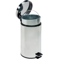 Kleiner runder Mülleimer aus verzinktem Stahl mit Pedal, 5 Liter