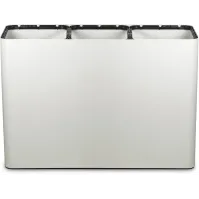 White 3-stream recycling bin with magnetic pictograms.