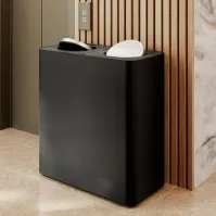100-litre black dual-stream waste bin with swing lid