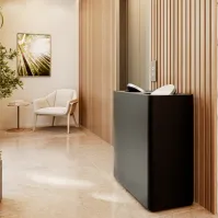 100-litre black recycling bin with swing lid