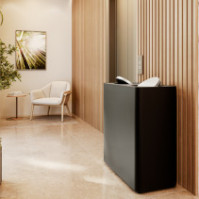 Schwarzer 100-Liter-Recyclingtonnenbehälter mit Schwingdeckel