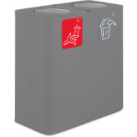 100-litre grey dual-stream waste bin with swing lid