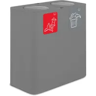 100-litre grey dual-stream waste bin with swing lid