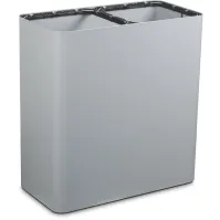 Grey 100-litre dual-stream waste bin with swing lid