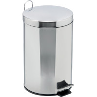 Round pedal bin galvanised steel 12 litres