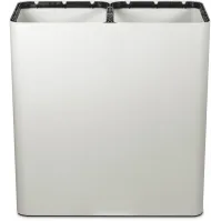 White 100-litre dual-stream waste bin with swing lid