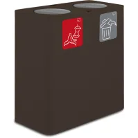 100 litre Corten colour recycling bin with swing lid.
