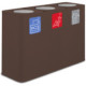 300-litre Corten steel recycling bin with 3-stream system
