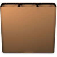 300-litre Corten steel 3-stream recycling bin, front view