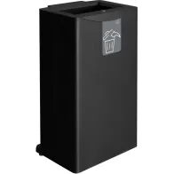 90-litre steel recycling bin, front view with front opening