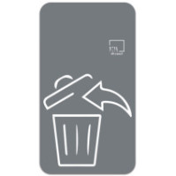 90-litre steel recycling bin, front view with grey pictogram