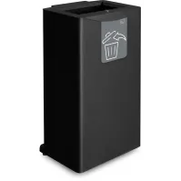 70-Liter-Recyclingbehälter aus Stahl mit Frontansicht und praktischer Öffnung