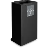 70-litre steel recycling bin with front view and convenient opening