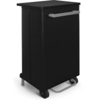 70-litre black kitchen bin with front opening and wheels