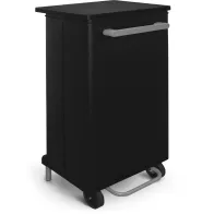 70-litre black kitchen bin with front opening and wheels