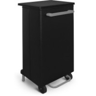 90-litre black kitchen bin with wheels and front opening
