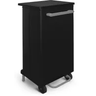 90-litre black kitchen bin with wheels and front opening