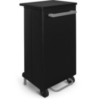 110-litre black kitchen bin with wheels and front opening