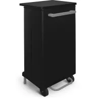 110-litre black kitchen bin with wheels and front opening