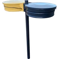 110L double-flow bin bag holder with seal, anthracite and yellow lids