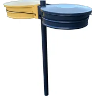 110-Liter-Doppelfluss-Müllbeutelhalter mit Dichtung, anthrazitfarbenen und gelben Deckeln