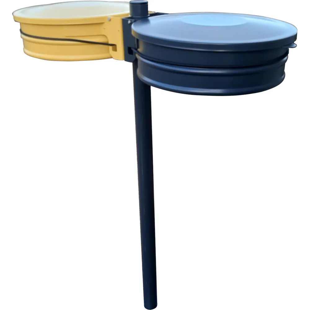 110L double-flow bin bag holder with seal, anthracite and yellow lids