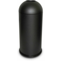 Round black designer bin, 68 litres, with domed opening