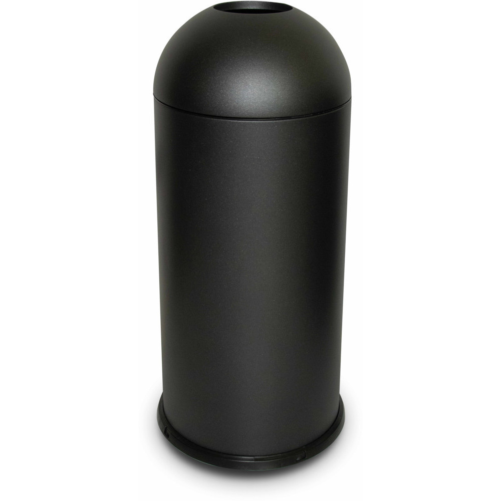 Round black designer bin, 68 litres, with domed opening