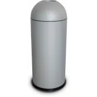 Round grey designer bin, 68 litres, with a practical dome opening