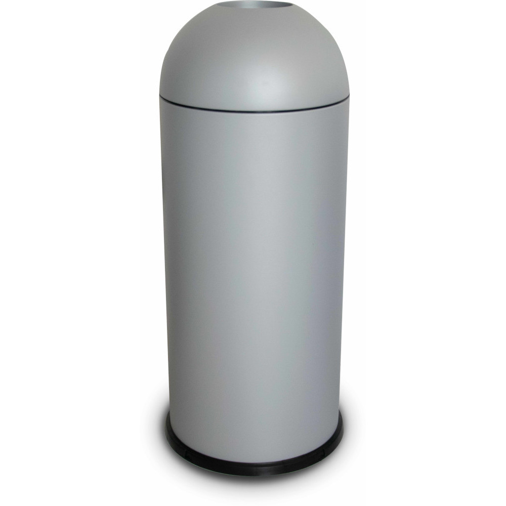 Round grey designer bin, 68 litres, with a practical dome opening