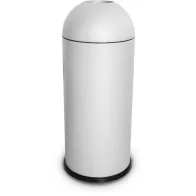 Round white designer bin, 68 litres, with domed opening