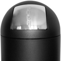Round black designer bin, 68 litres, with swing lid