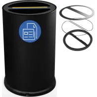 100-litre black double compartment steel recycling bin