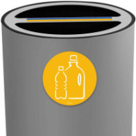 Grey 100-litre double-compartment steel recycling bin