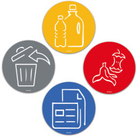 Magnetic round pictogram for bins
