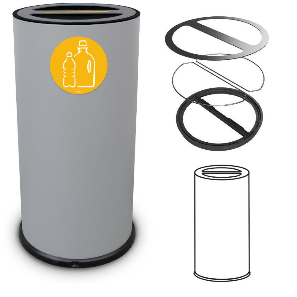 70-litre double-compartment recycling bin, steel grey 70-litre double-compartment recycling bin, steel grey