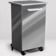 90L stainless steel kitchen bin with stand and front opening