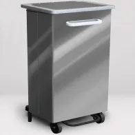90L stainless steel kitchen bin with stand and front opening