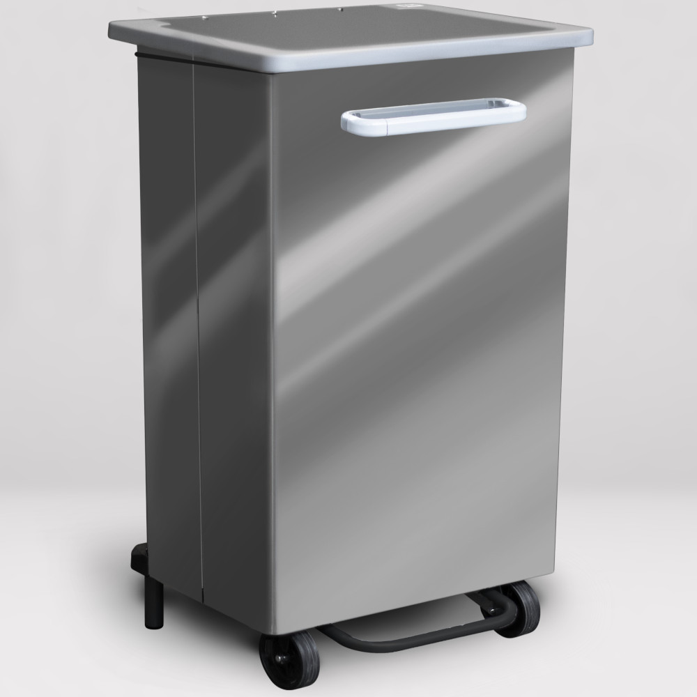 90L stainless steel kitchen bin with stand and front opening 90L stainless steel kitchen bin with stand and front opening