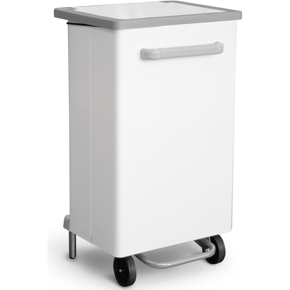 90L white steel kitchen bin with grey lid and pedal 90L white steel kitchen bin with grey lid and pedal