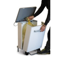 90L White Steel Kitchen Bin Bag Holder with Pedal