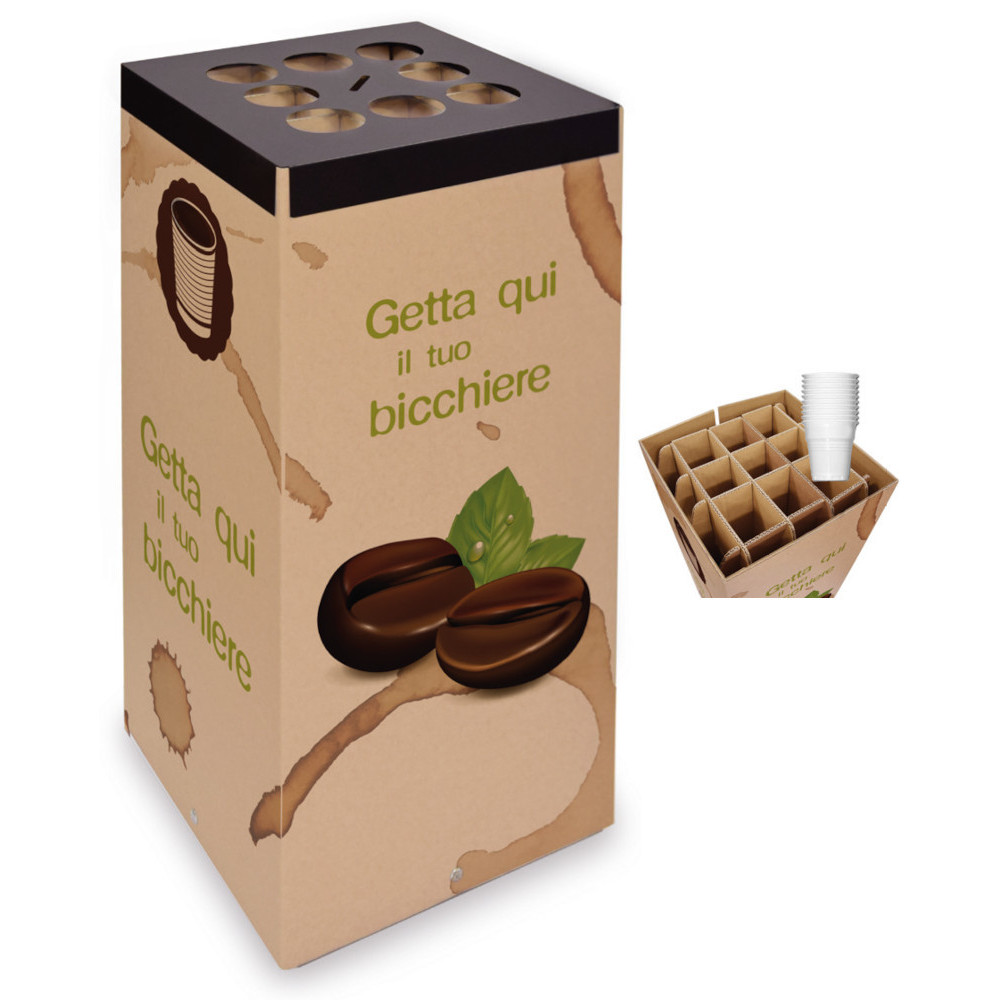 Cardboard cup collector 38x80 cm for recycling Cardboard cup collector 38x80 cm for recycling