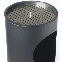 17-litre steel grey ashtray on top of bin for outdoor use