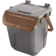 Brown bin 25L with swing lid and handle