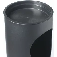 Grey sand ashtray on a 17-litre steel column bin