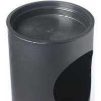 Black freestanding ashtray with 17-litre steel bin