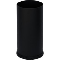 Black steel umbrella stand 24x24x49 cm with waterproof tray