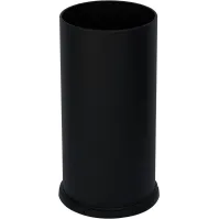 Schwarzer Schirmständer aus Stahl, 24 x 24 x 49 cm, mit wasserdichter Ablage.