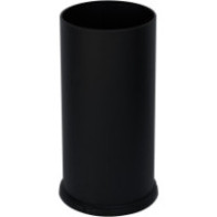 Black steel umbrella stand 24x24x49 cm with waterproof tray