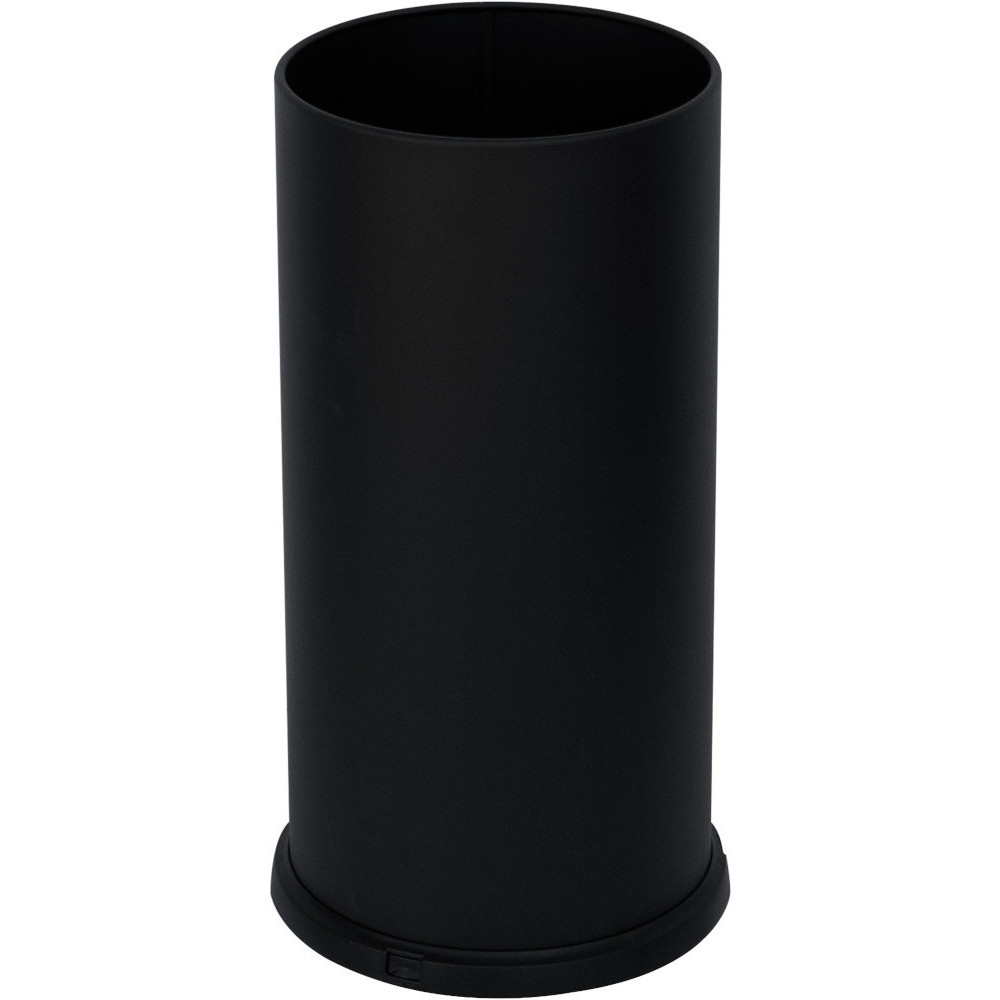 Black steel umbrella stand 24x24x49 cm with waterproof tray